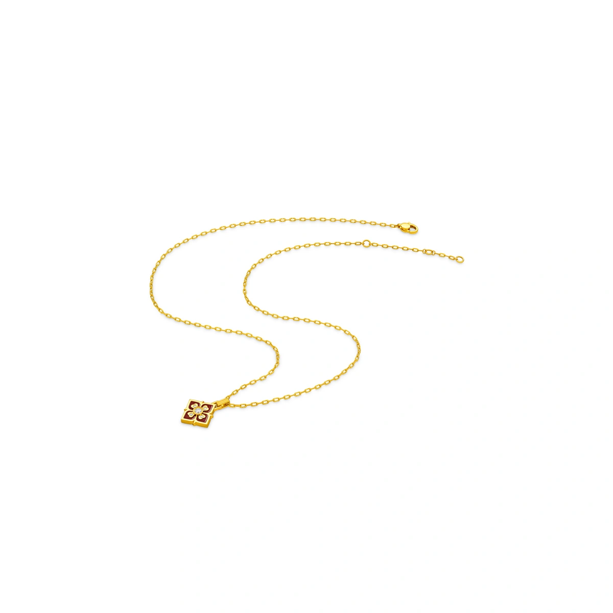 999足金鑲天然鑽石頸鏈