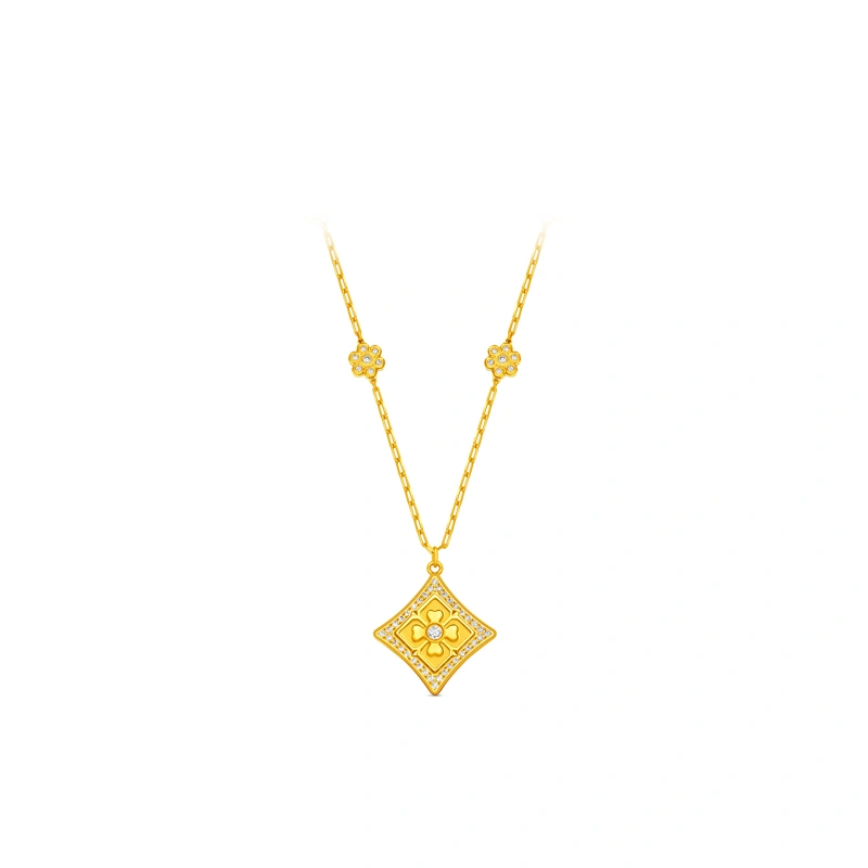999 Gold Diamond necklace