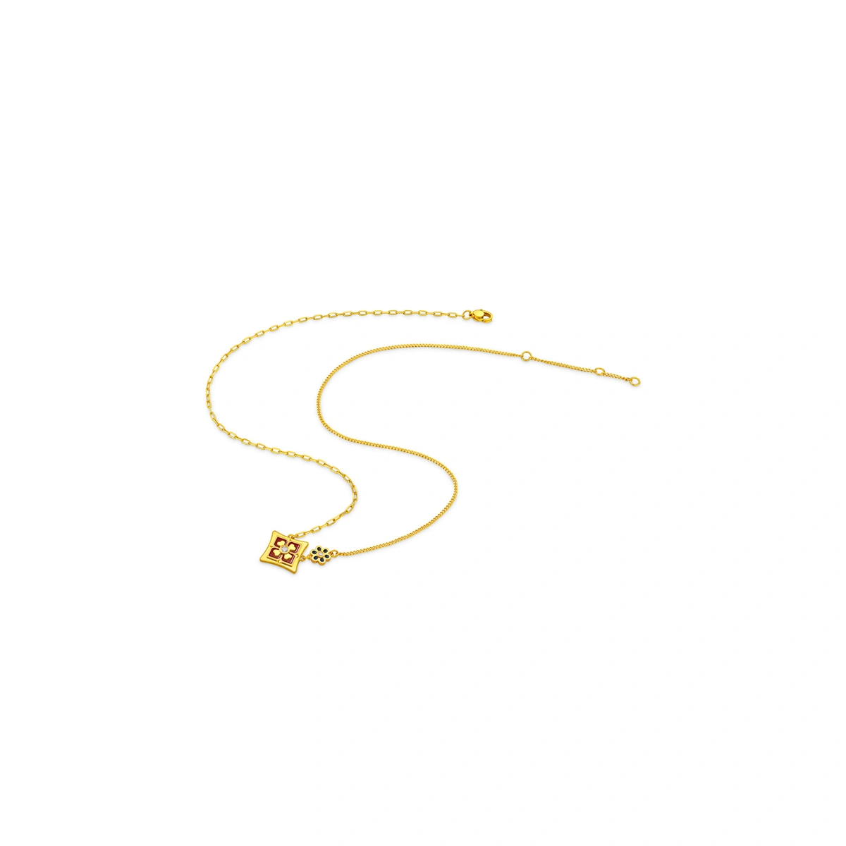 999足金鑲天然鑽石頸鏈