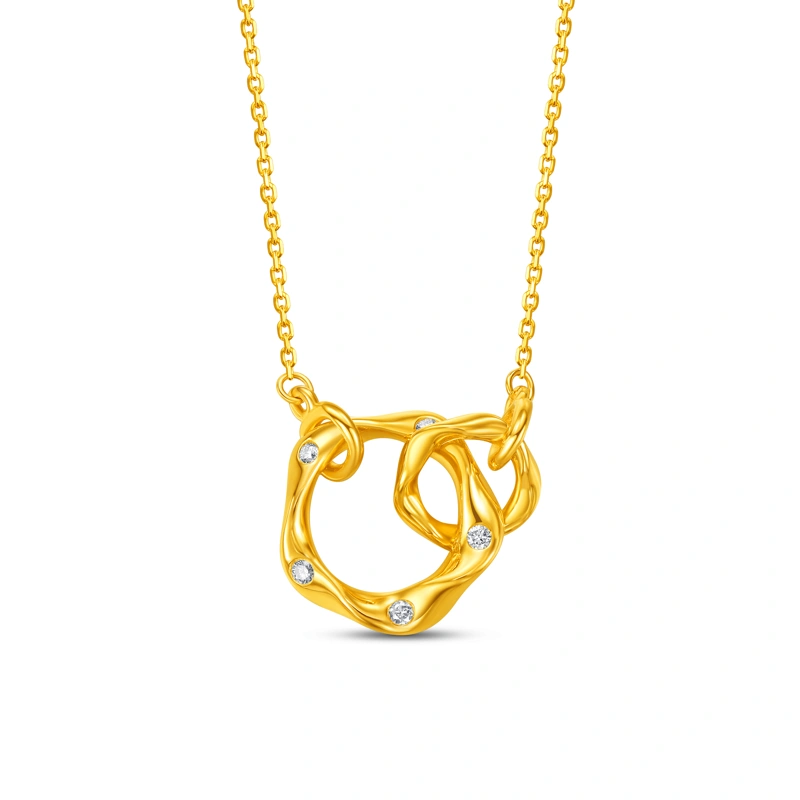 999 Gold Diamond necklace