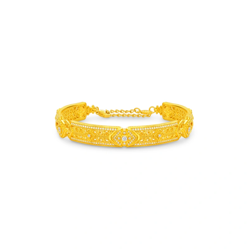 999 Gold Diamond bangle