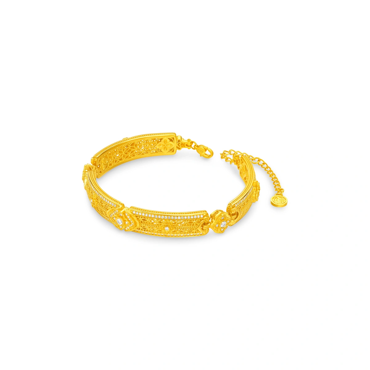 999 Gold Diamond bangle