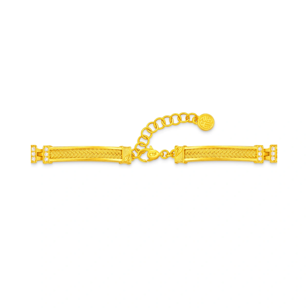 999 Gold Diamond bangle