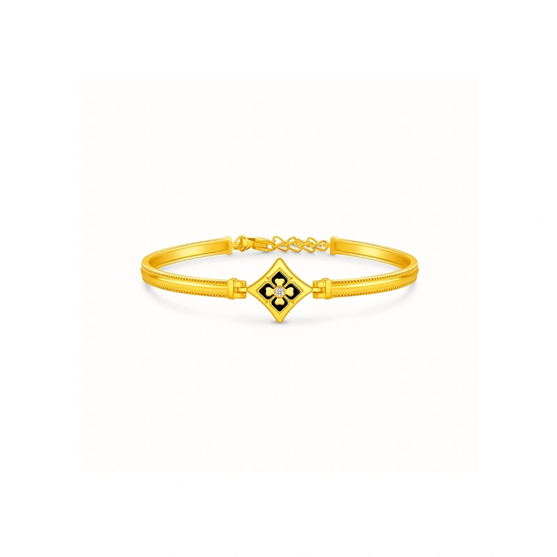 999 Gold Diamond bangle