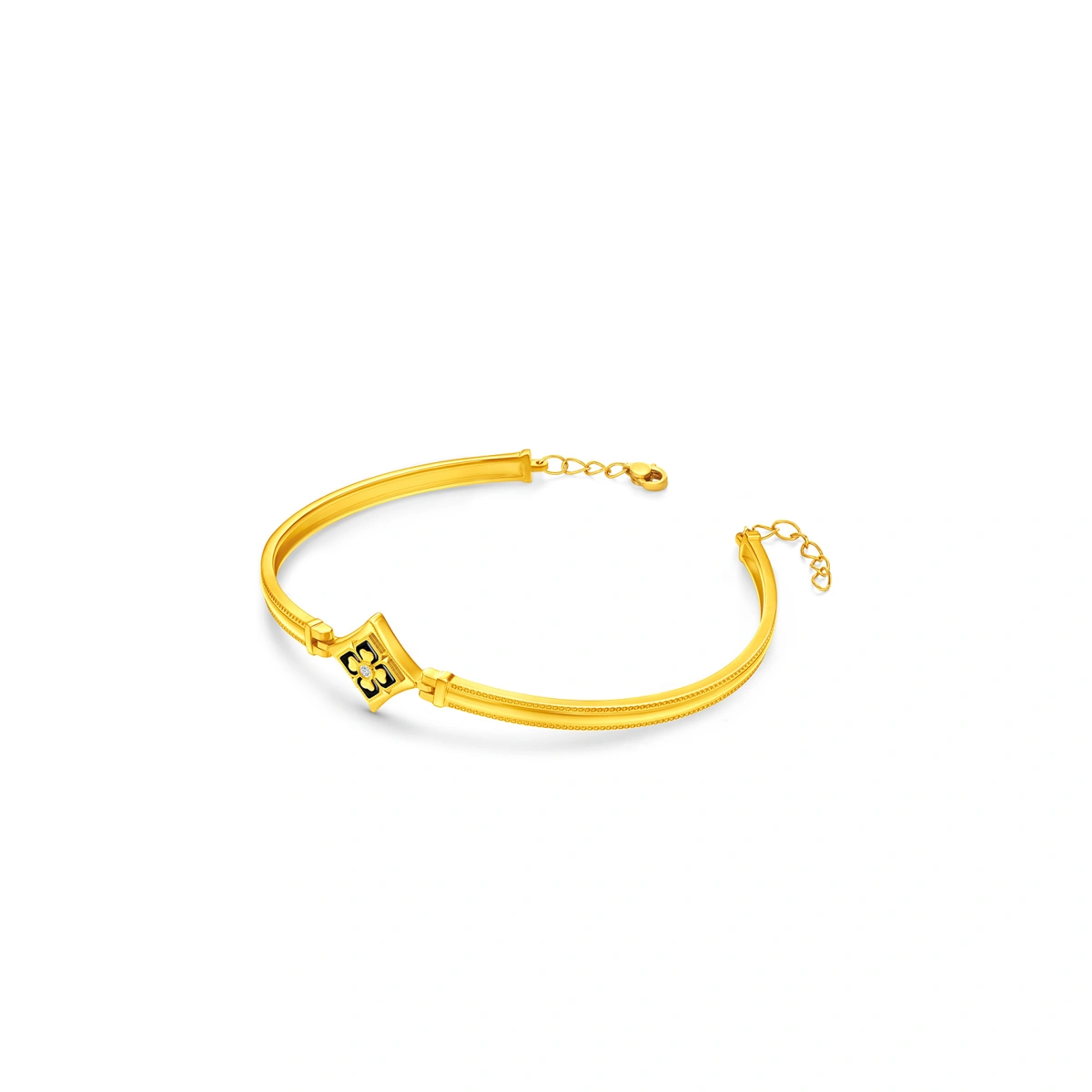 999足金鑲天然鑽石手鐲