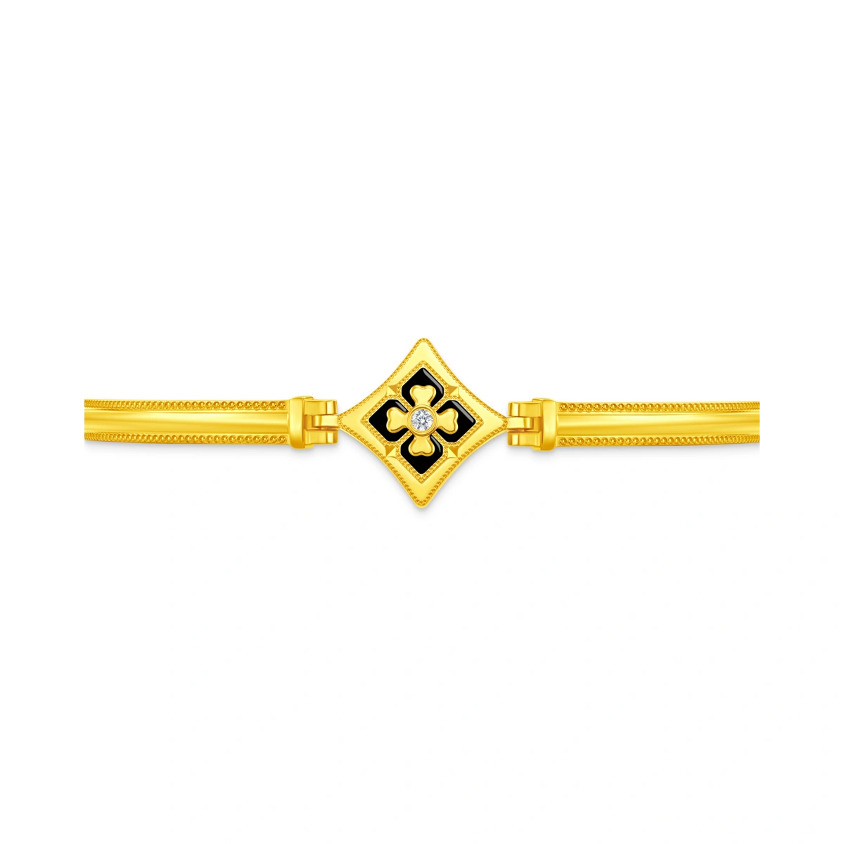 999足金鑲天然鑽石手鐲