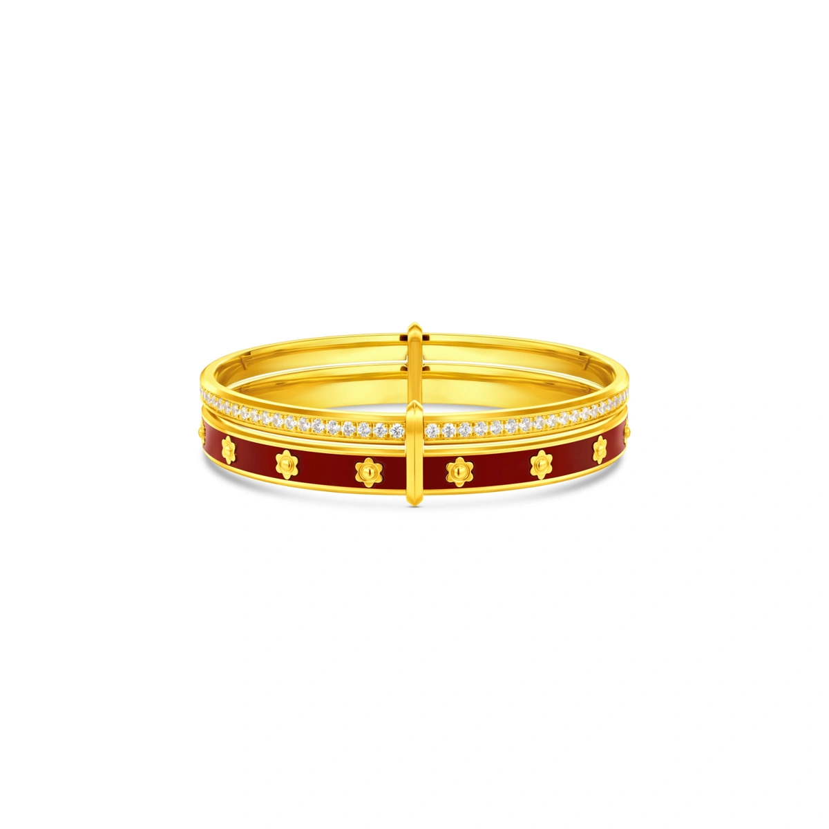 999足金鑲天然鑽石手鐲