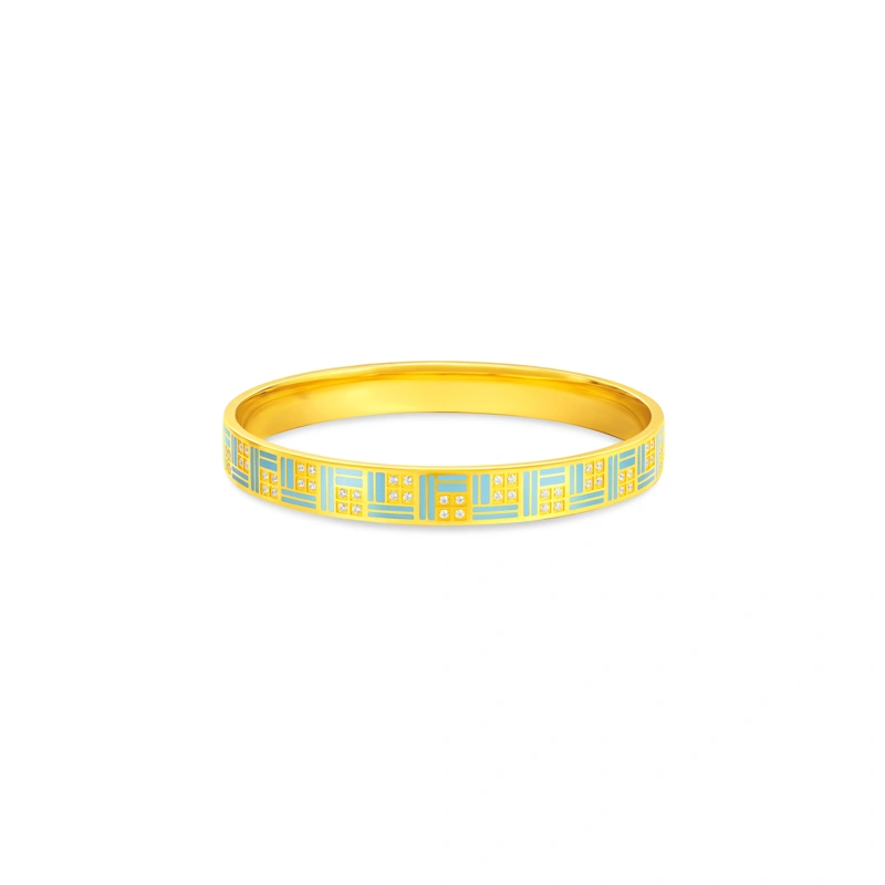 999 Gold Diamond bangle