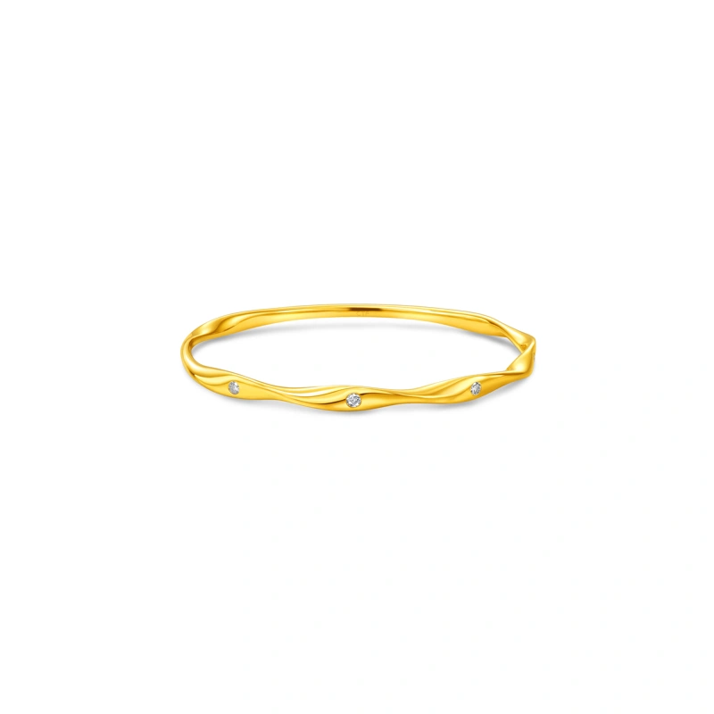 999 Gold Diamond bangle