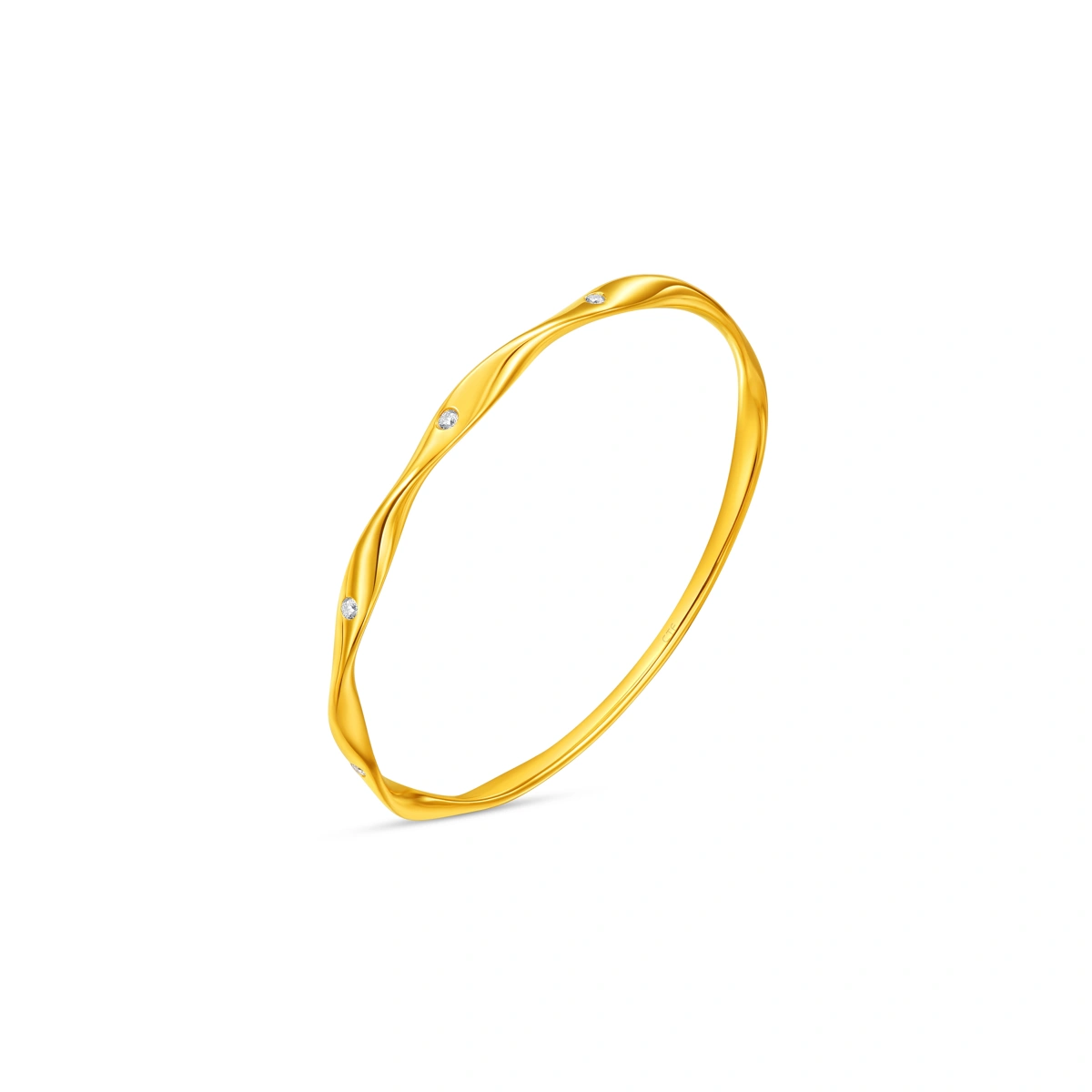 999 Gold Diamond bangle