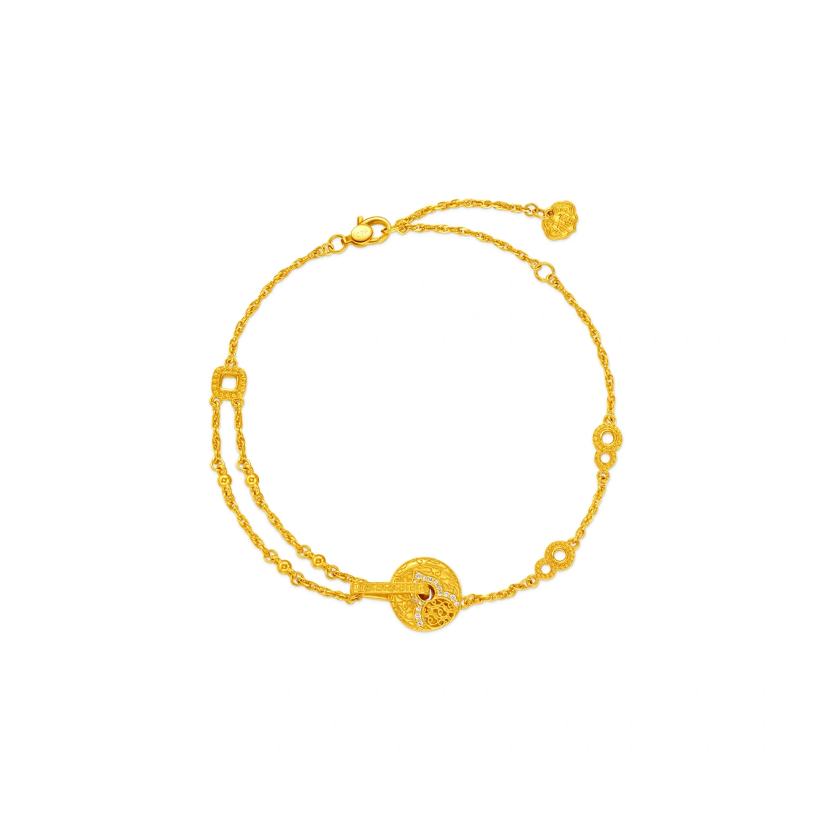 Gourd 999 Gold Diamond bracelet