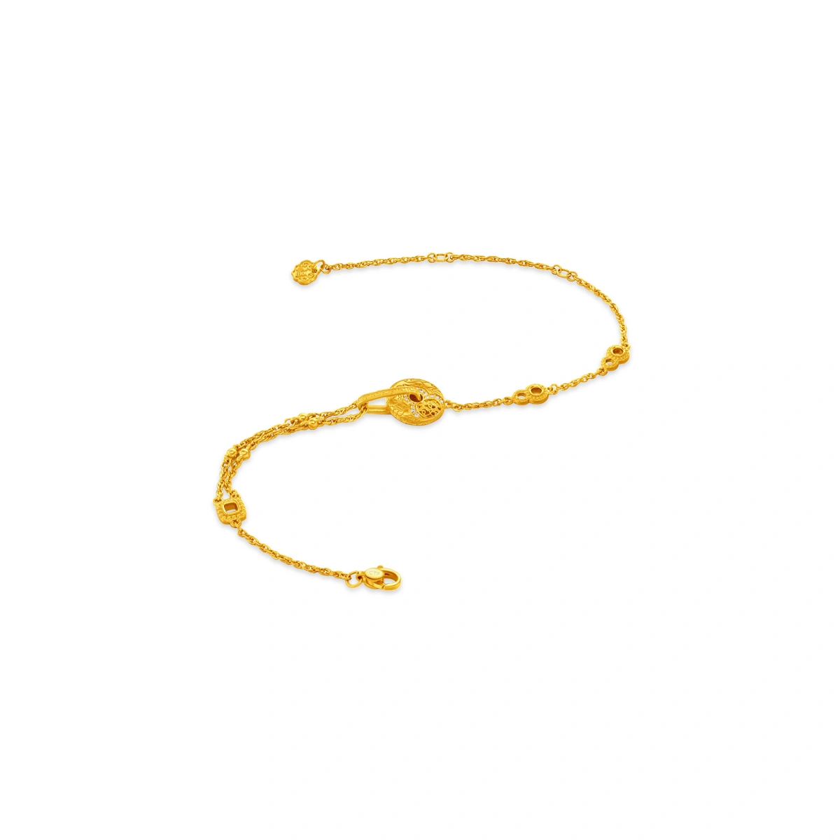 Gourd 999 Gold Diamond bracelet