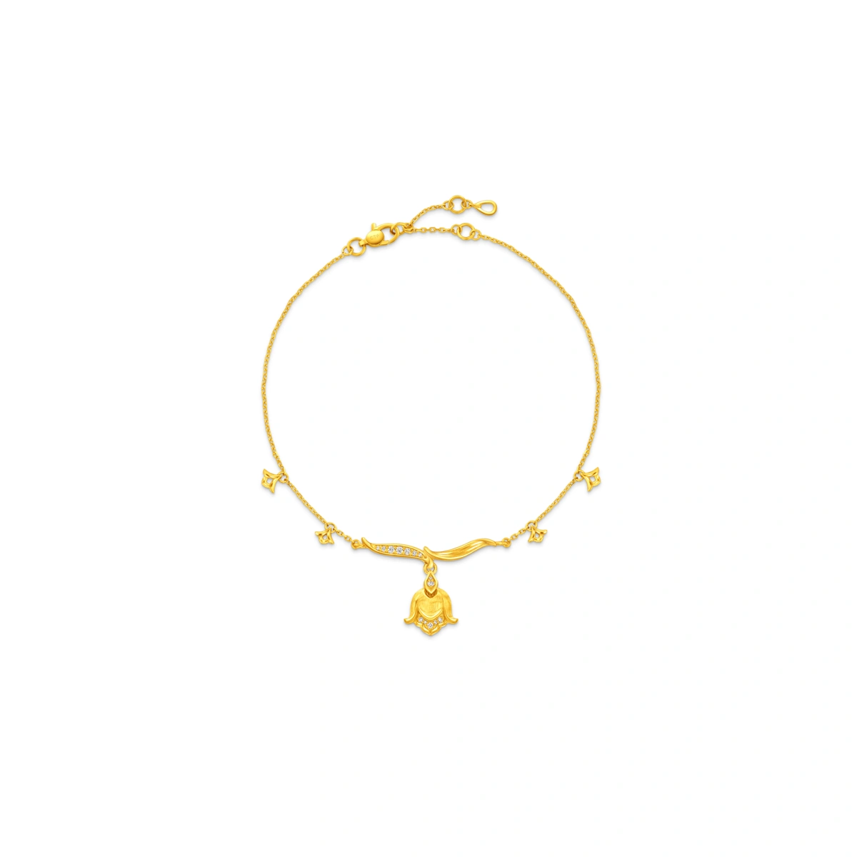 999足金鑲天然鑽石手鏈