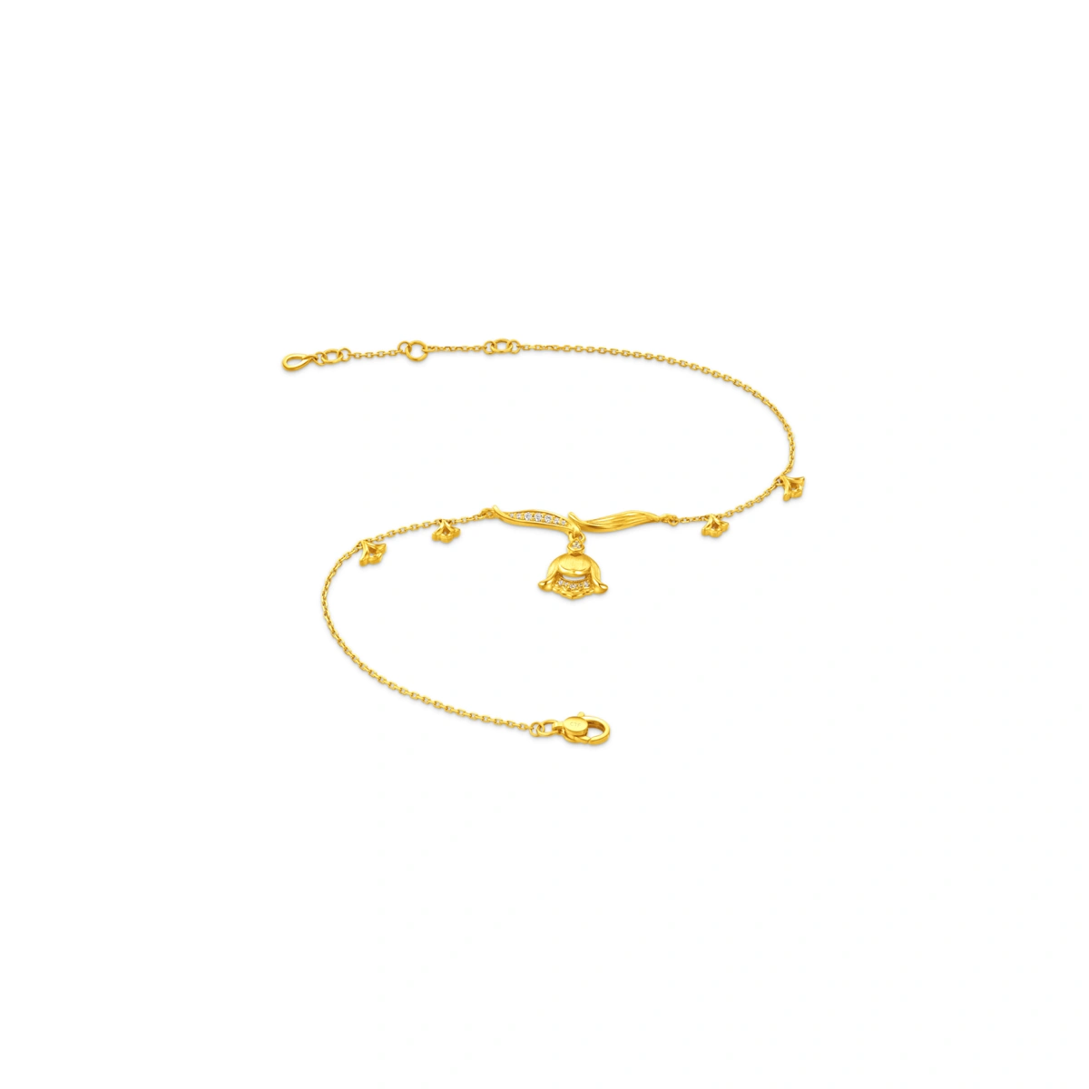 999足金鑲天然鑽石手鏈