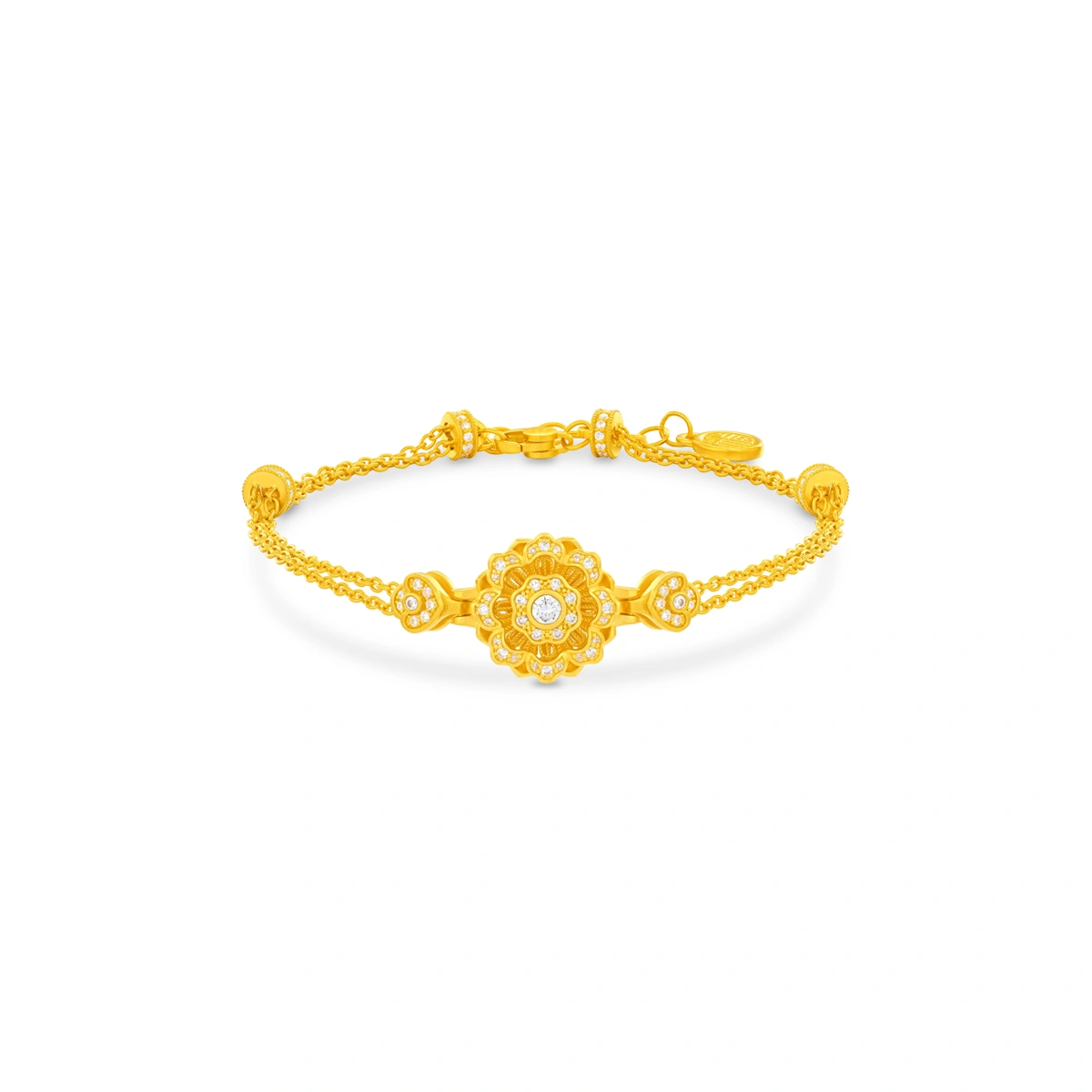 999足金鑲天然鑽石手鏈