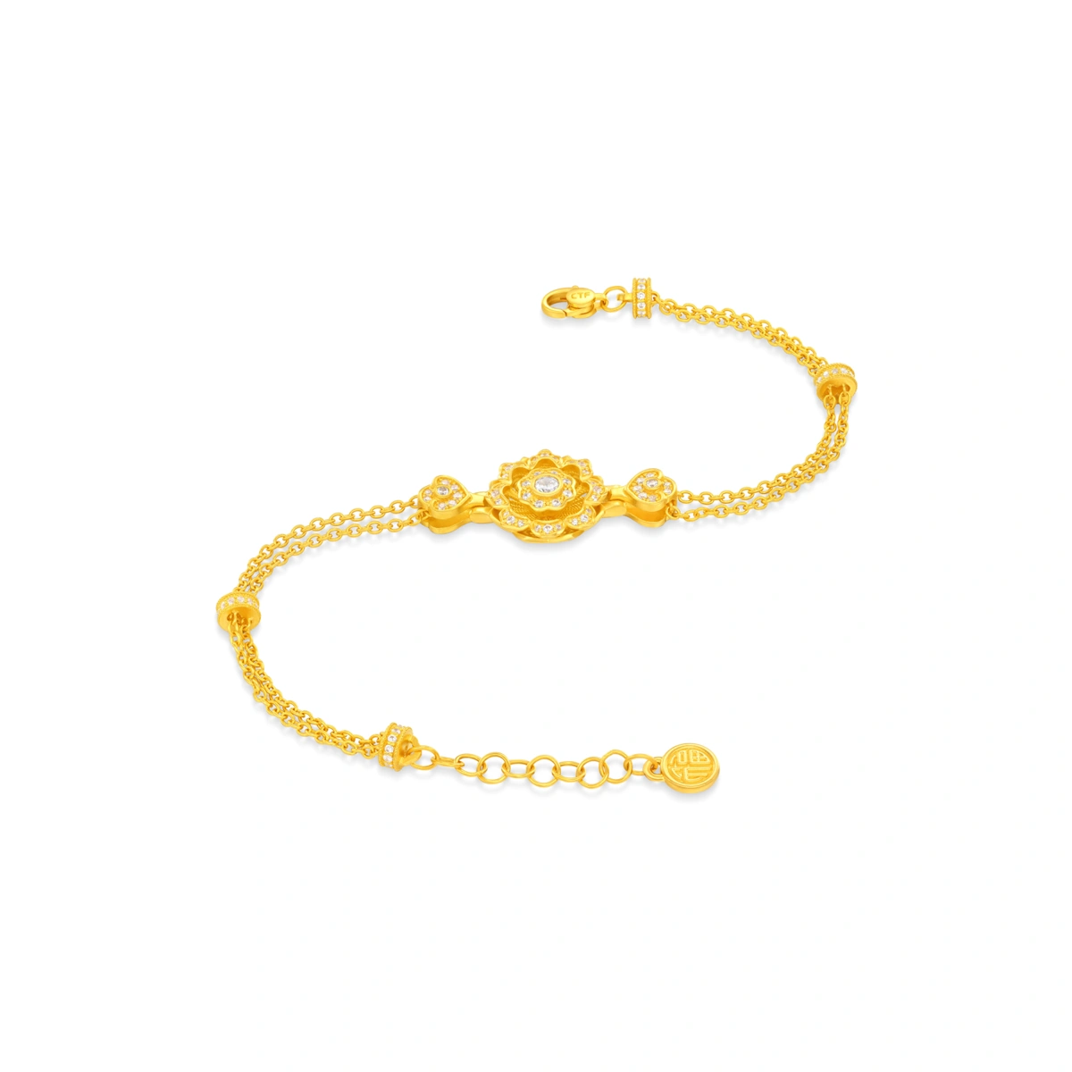 999足金鑲天然鑽石手鏈