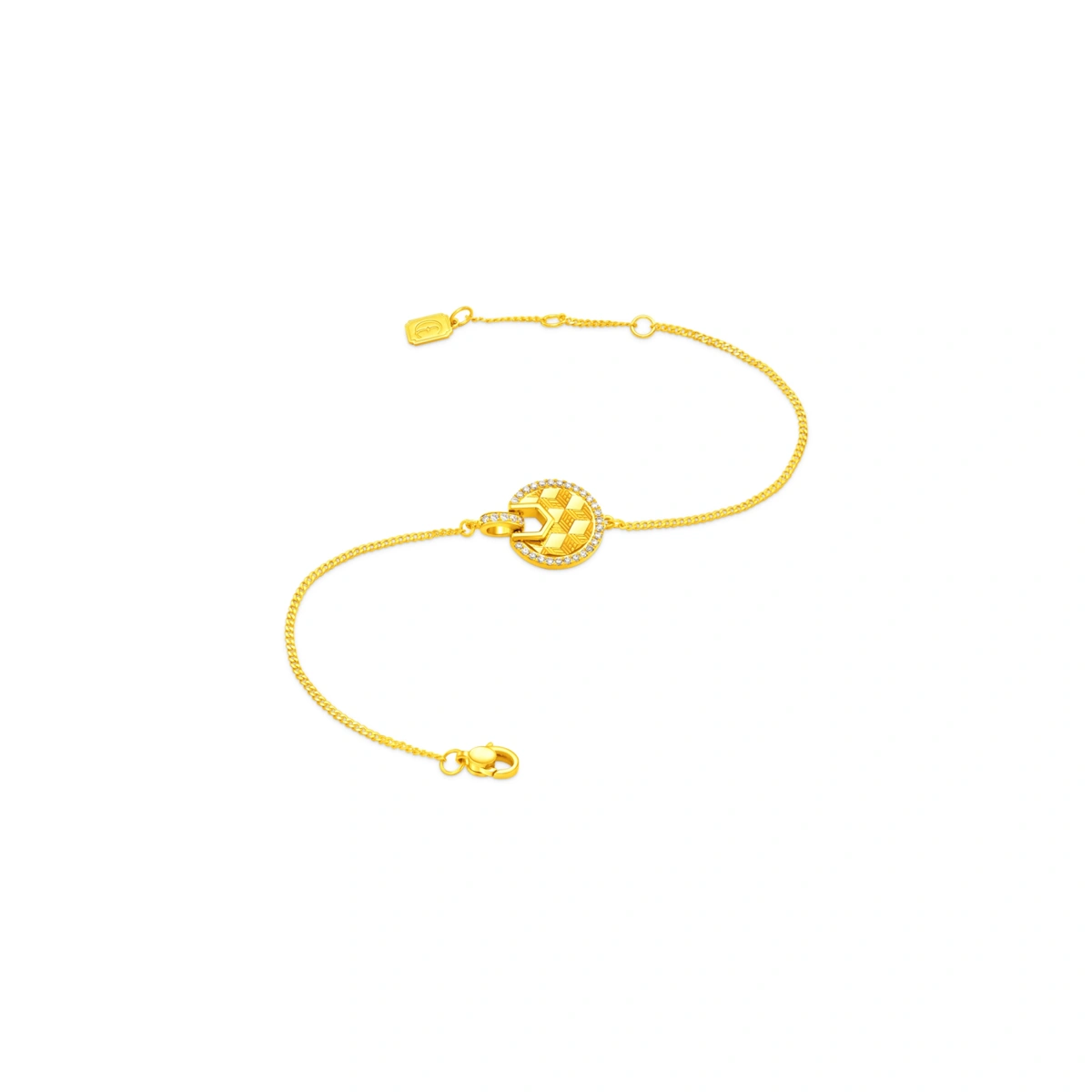 999足金鑲天然鑽石手鏈