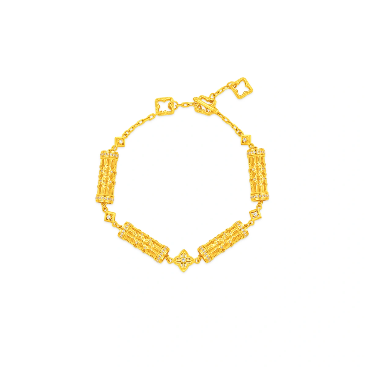 999足金鑲天然鑽石手鏈