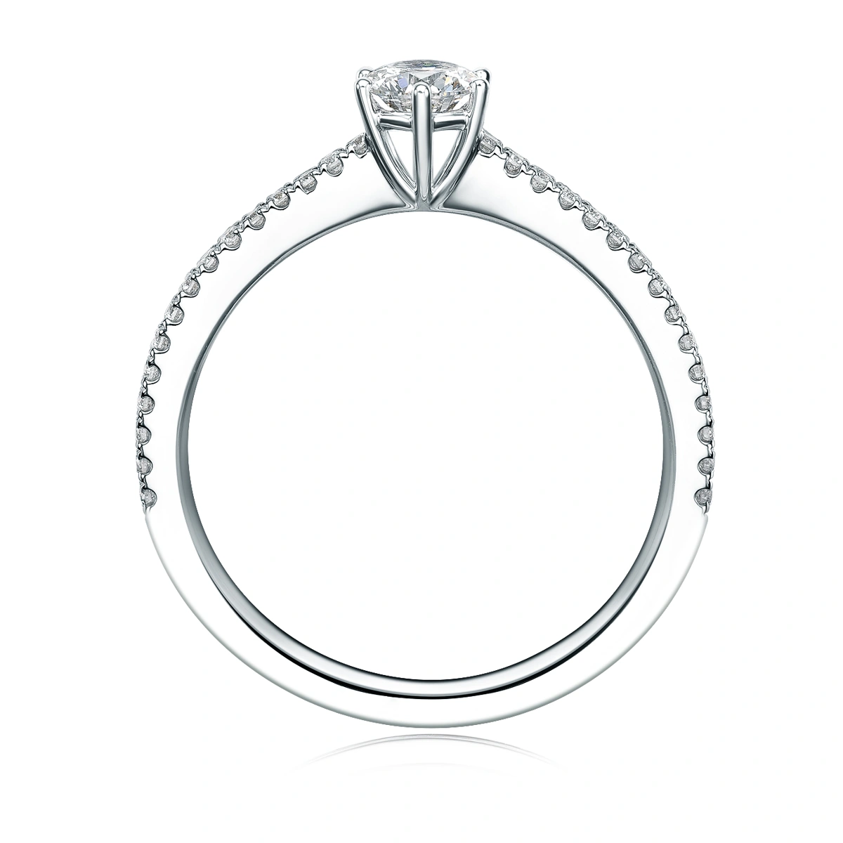 18K/750白色黃金鑲天然鑽石戒指