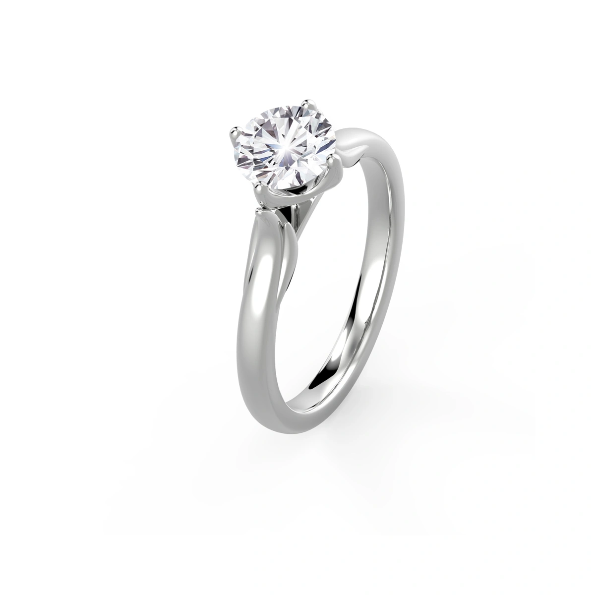 18K/750白色黃金鑲天然鑽石戒指