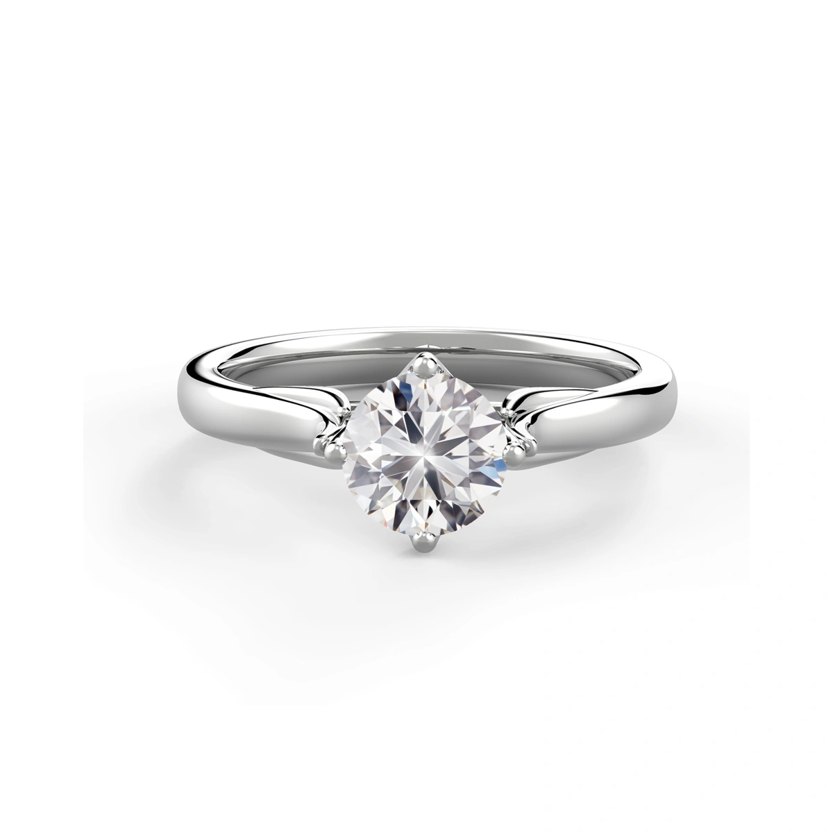 18K/750白色黃金鑲天然鑽石戒指