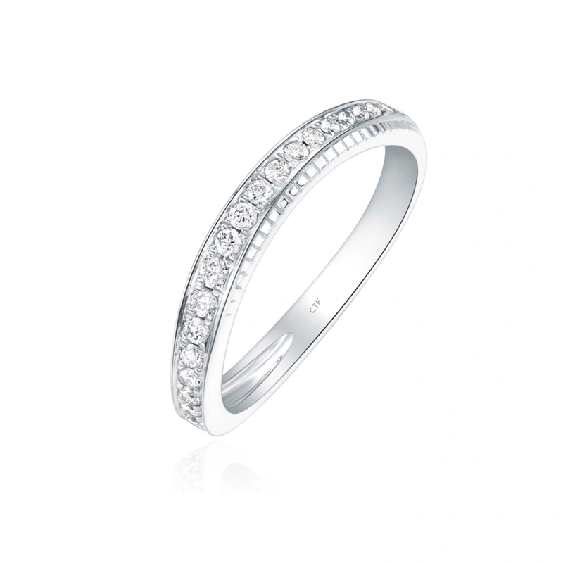 Pt950鉑金鑲天然鑽石戒指