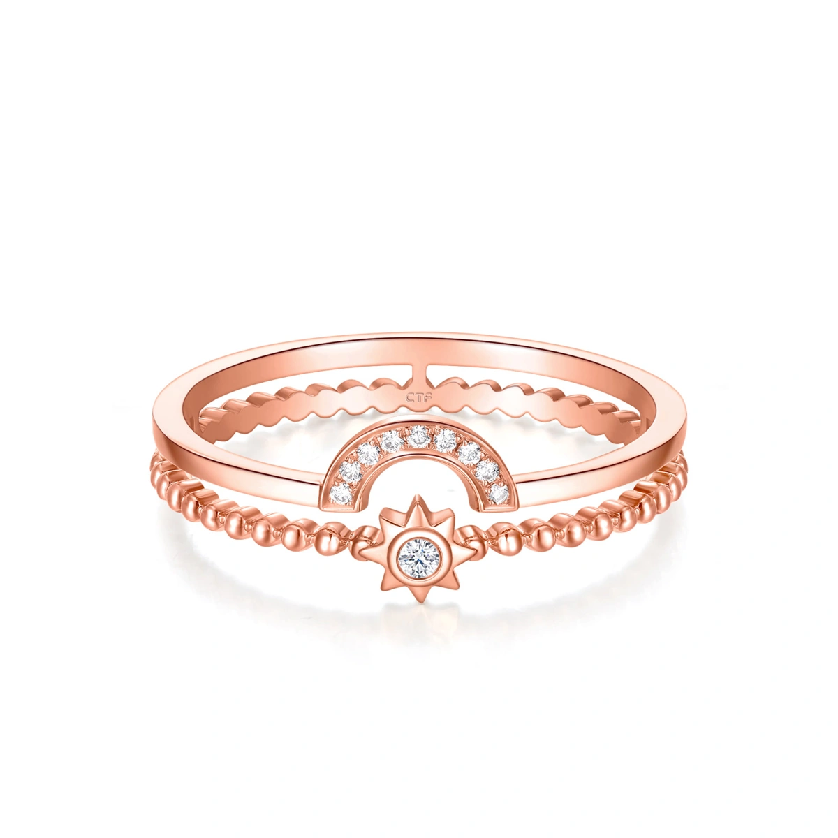 白日‧夢系列 - 18K/750玫瑰色黃金鑲天然鑽石戒指