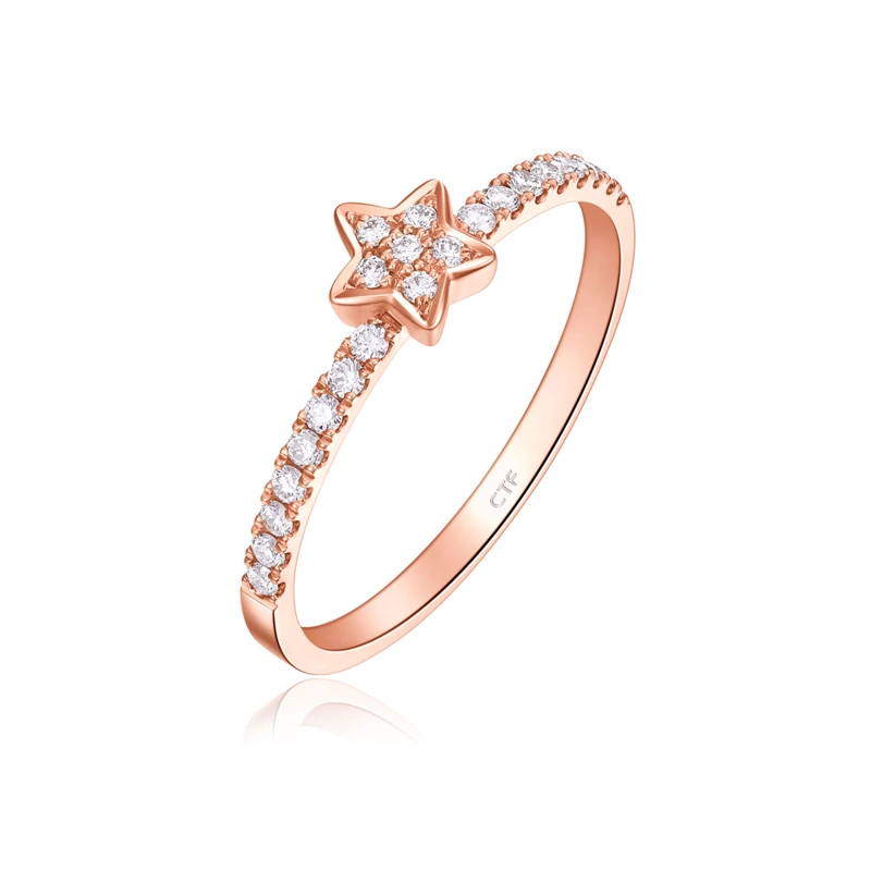 18K/750 Rose Gold diamond ring