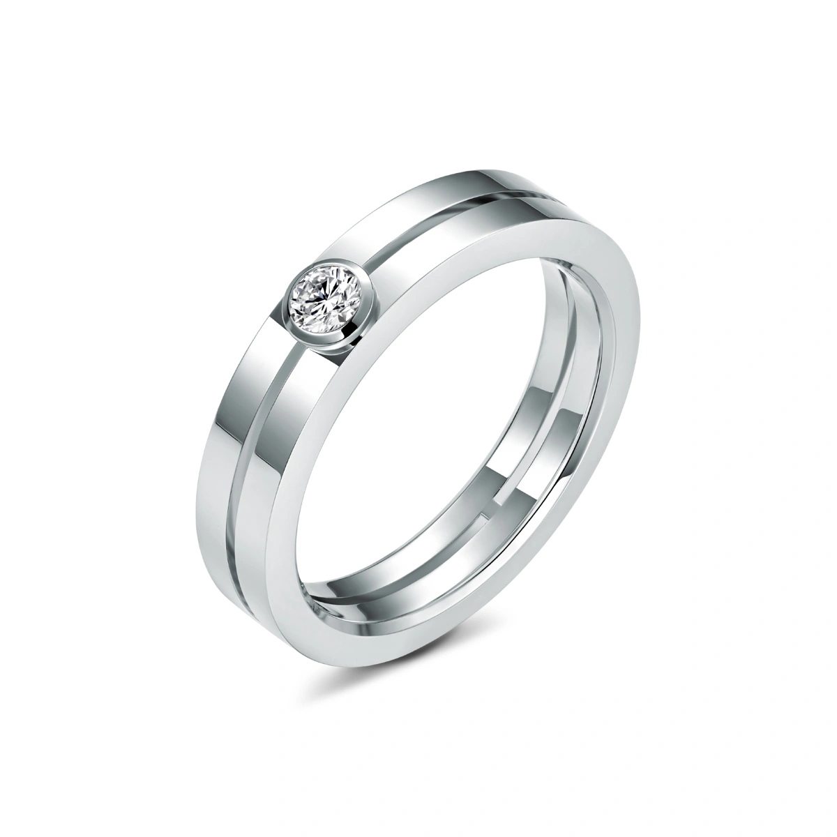 18K/750 White Gold diamond ring