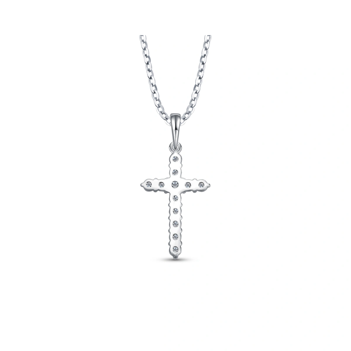 18K/750白色黃金鑲天然鑽石吊墜