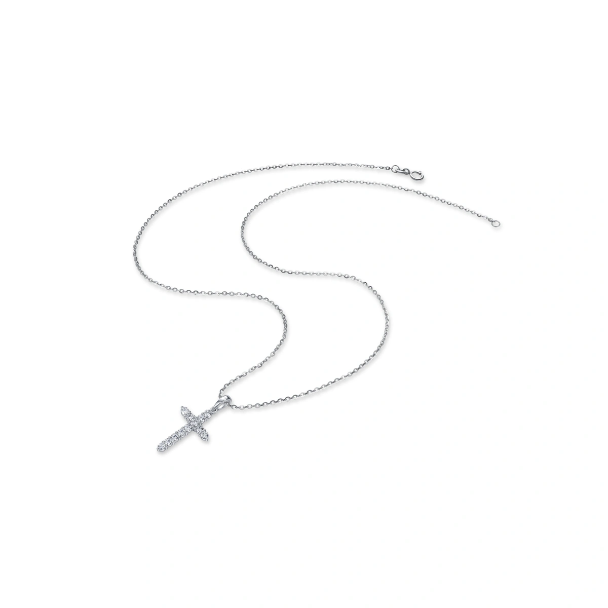 18K/750白色黃金鑲天然鑽石吊墜