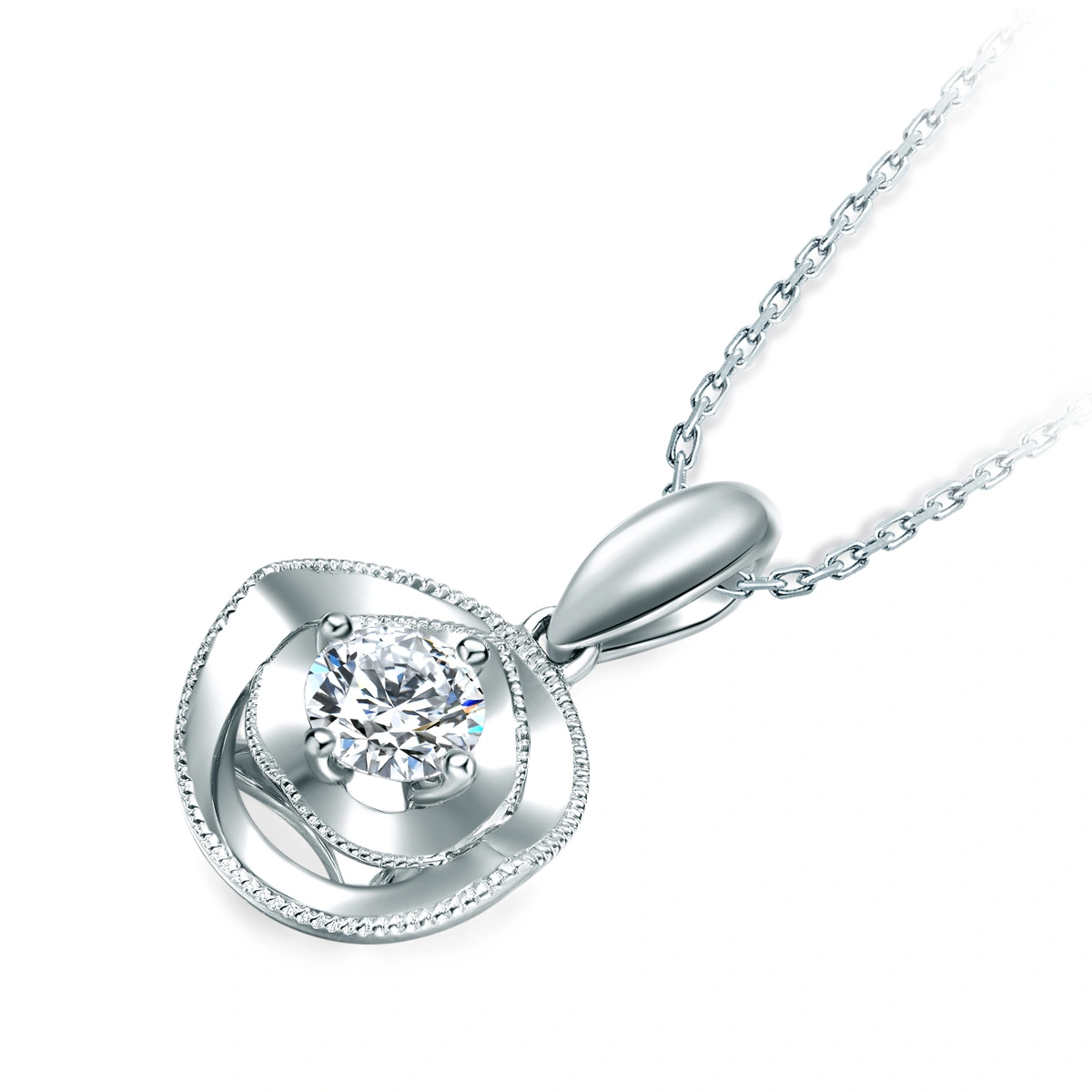 18K/750 White Gold diamond pendant