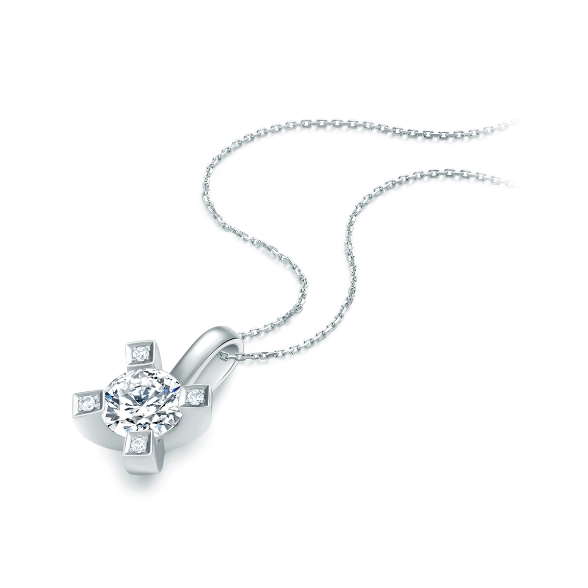 18K/750 White Gold diamond pendant