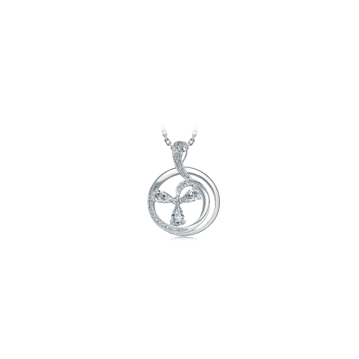 18K/750 White Gold diamond pendant