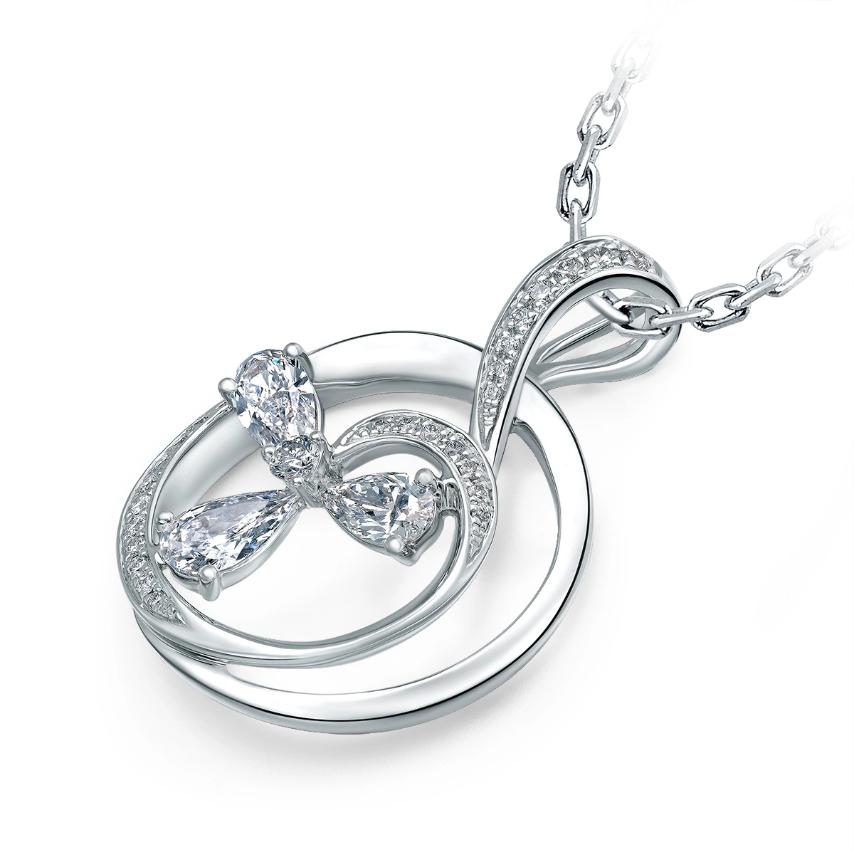 18K/750 White Gold diamond pendant