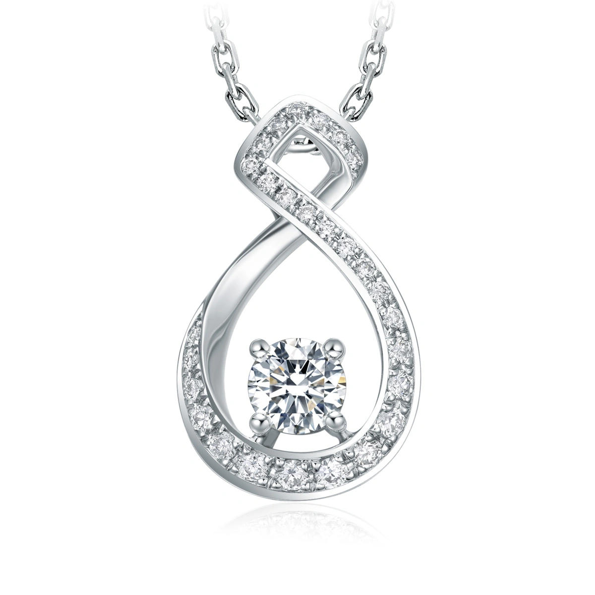 18K/750 White Gold diamond pendant