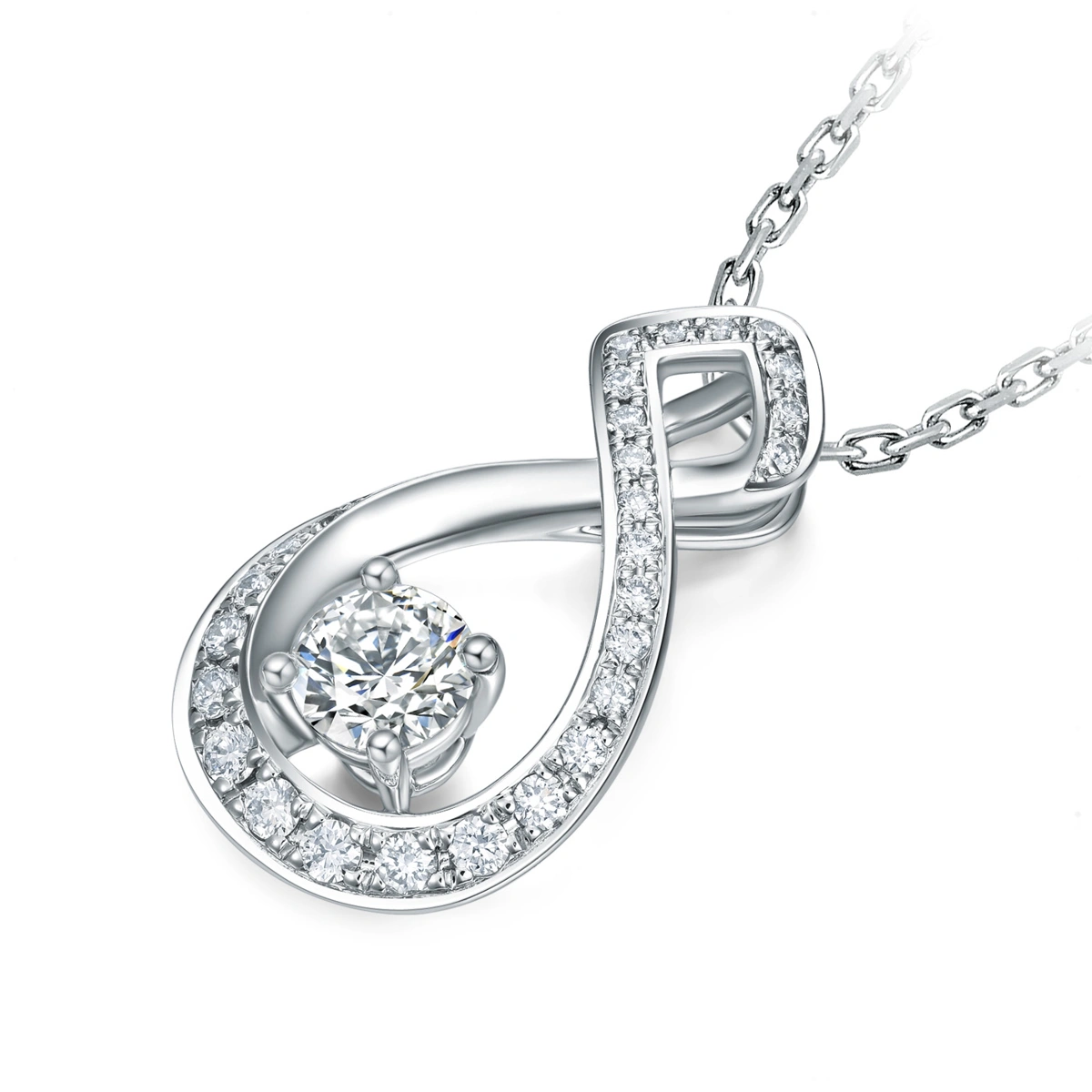 18K/750 White Gold diamond pendant