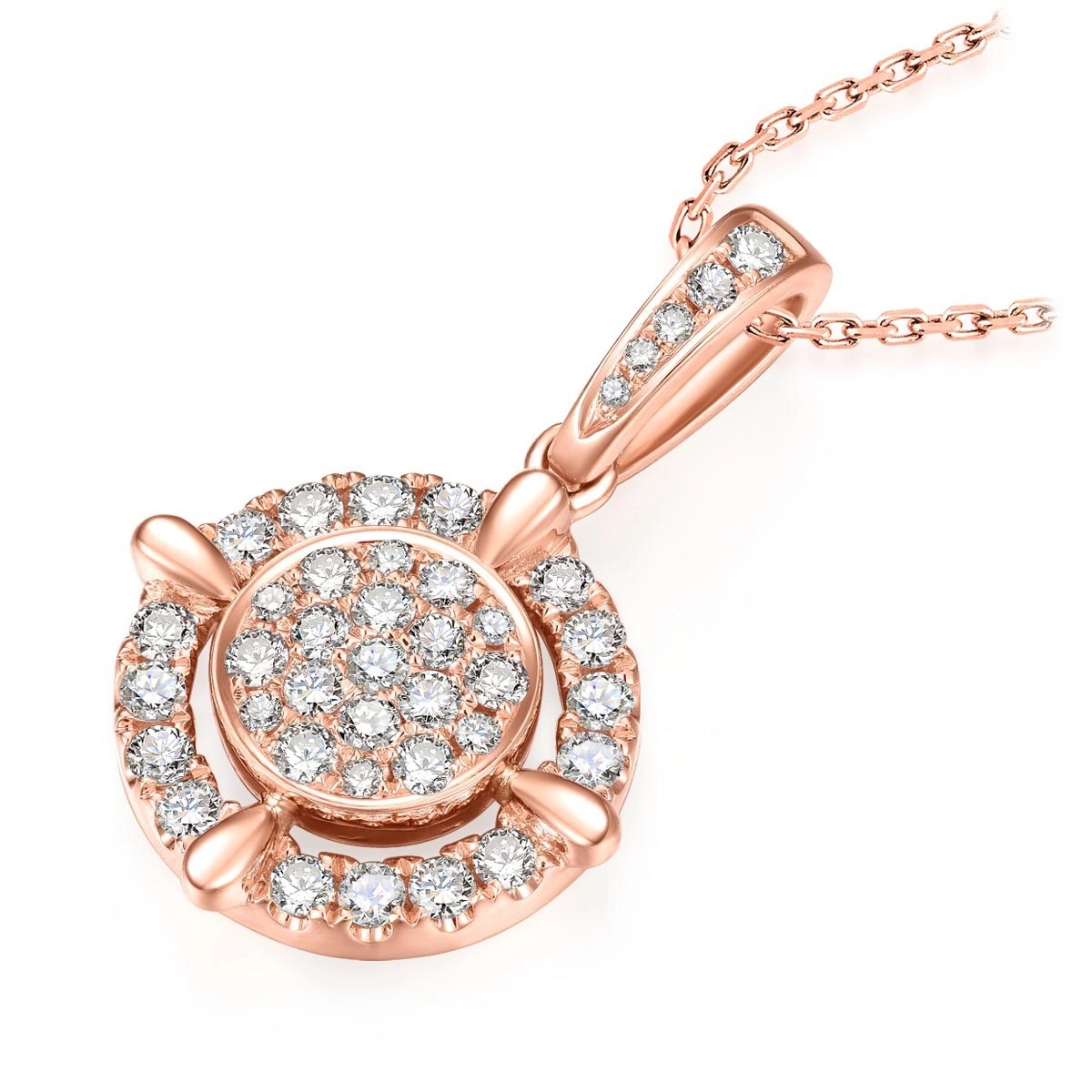 18K/750 Rose Gold diamond pendant