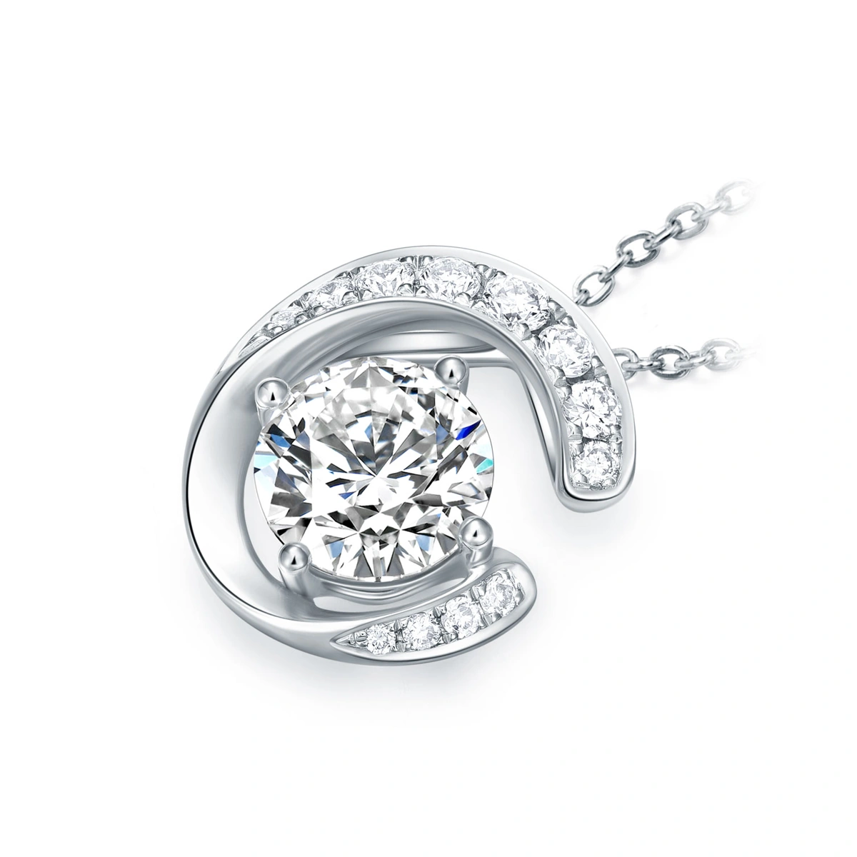 18K/750 White Gold diamond pendant