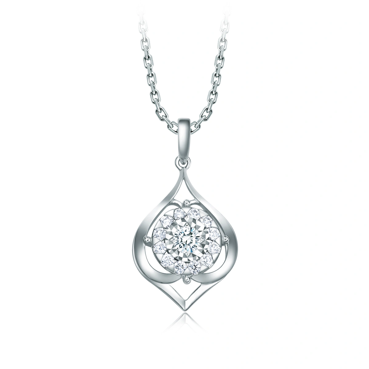 18K/750 White Gold diamond pendant
