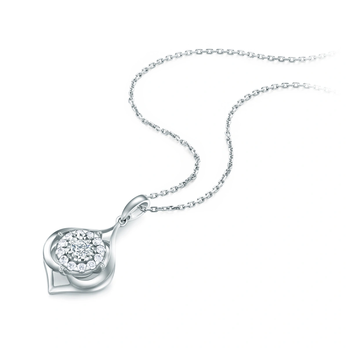 18K/750 White Gold diamond pendant