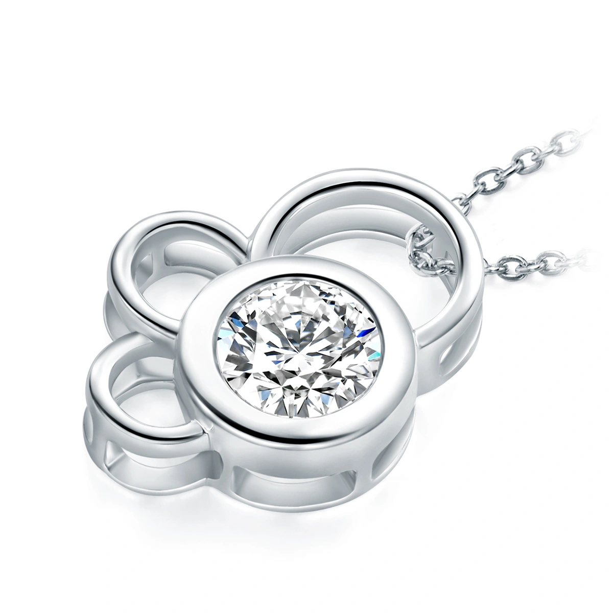 18K/750 White Gold diamond pendant
