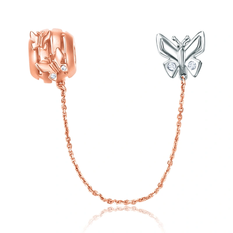 18K/750 White-Rose Gold diamond pendant
