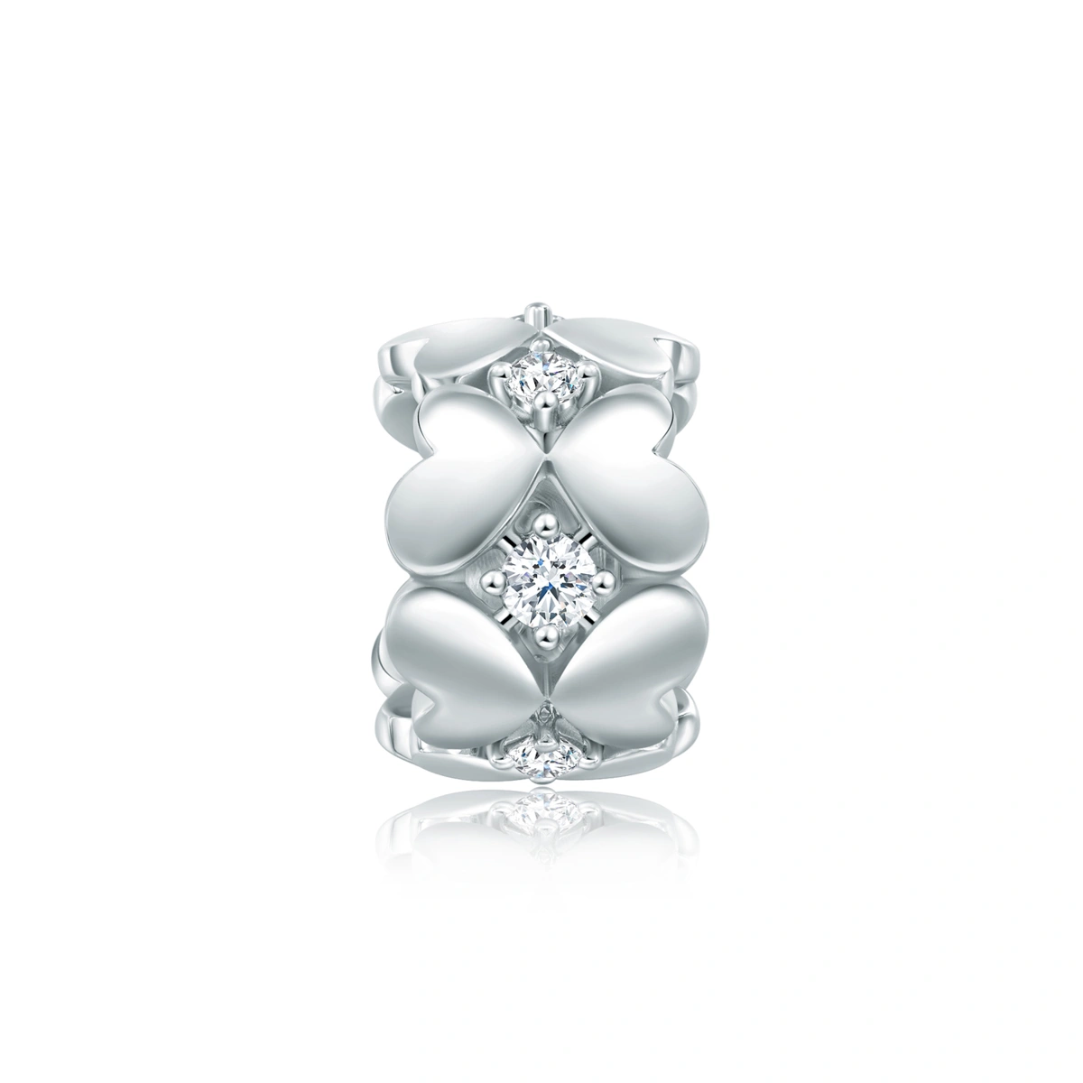 18K/750白色黃金鑲天然鑽石吊墜