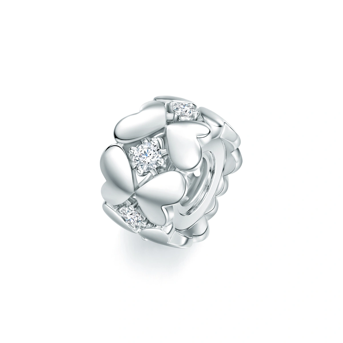 18K/750白色黃金鑲天然鑽石吊墜