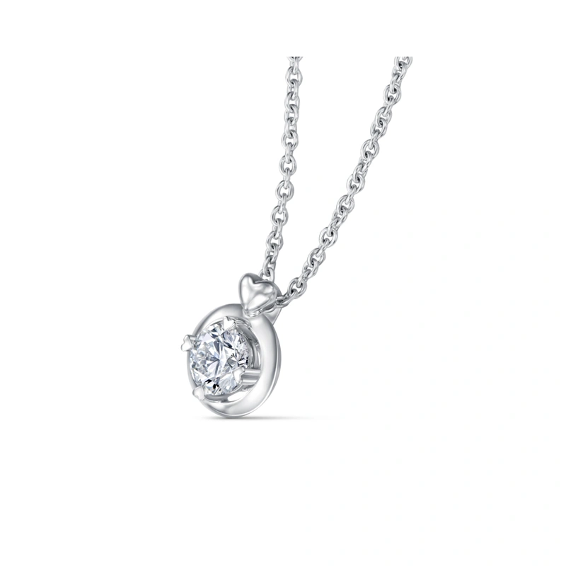 18K/750白色黃金鑲天然鑽石頸鏈