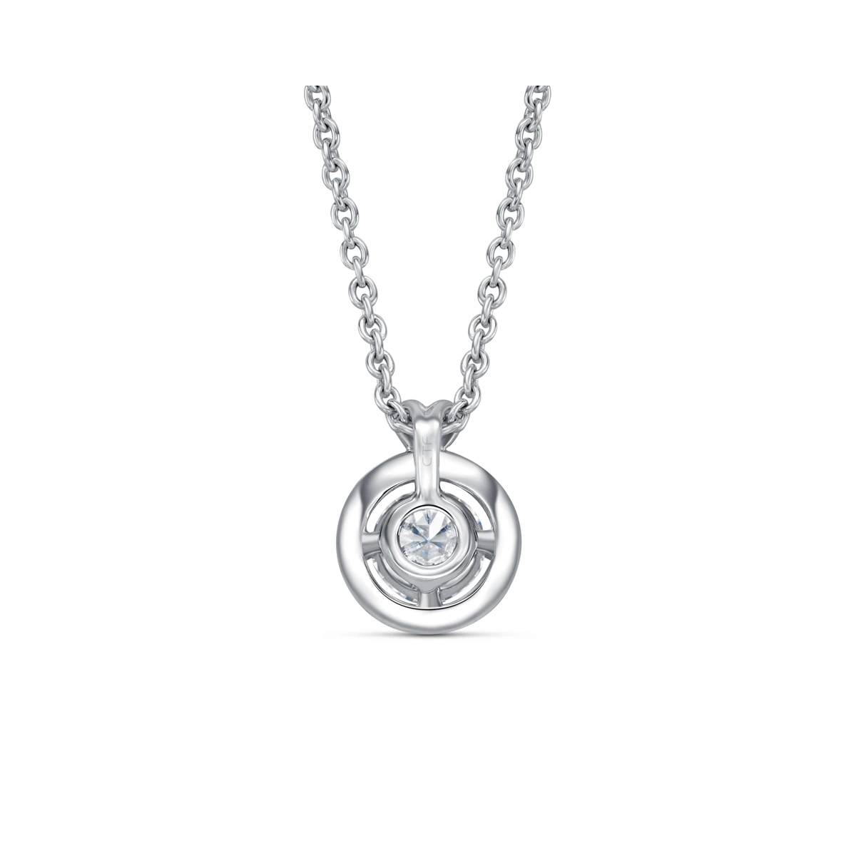 18K/750白色黃金鑲天然鑽石頸鏈