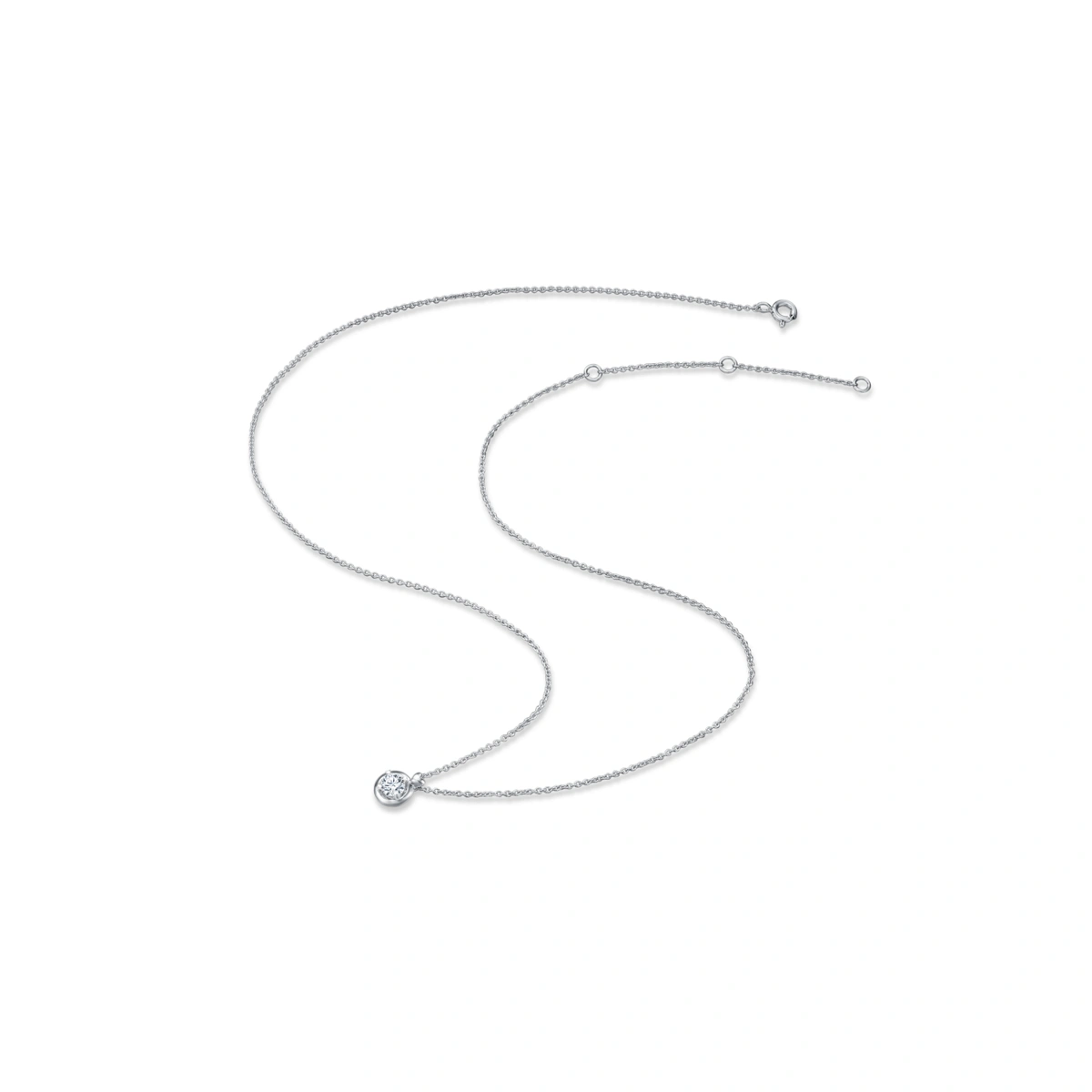 18K/750白色黃金鑲天然鑽石頸鏈