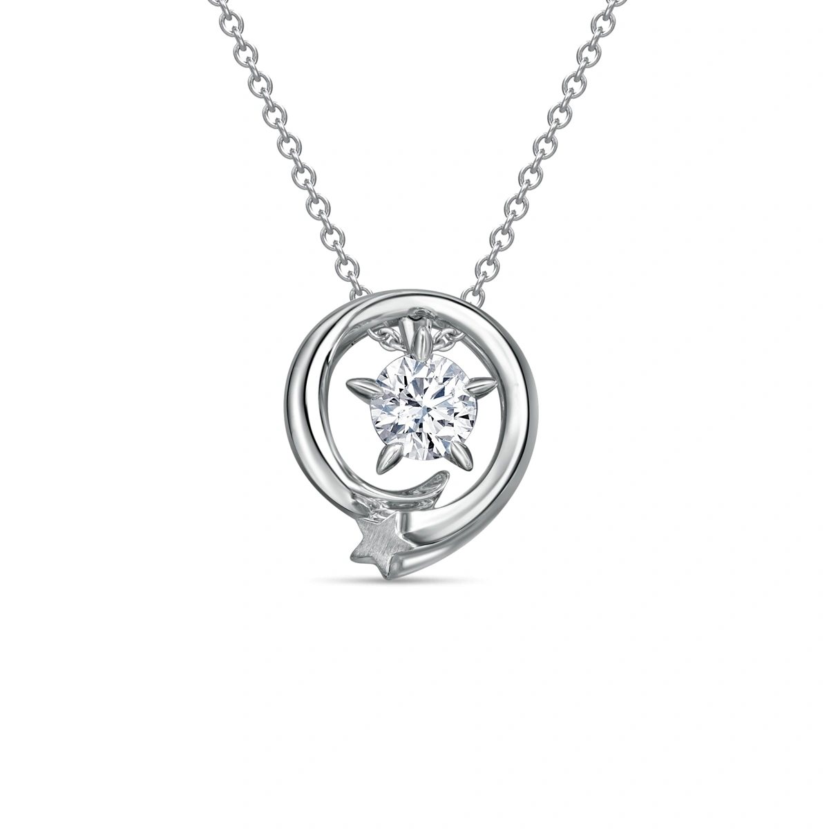 18K/750 White Gold diamond pendant