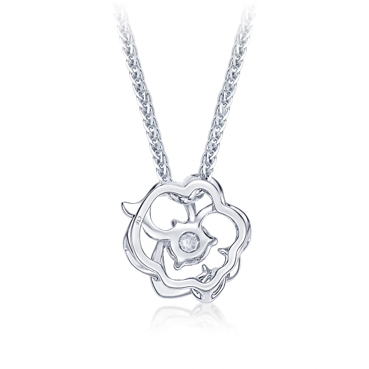 18K/750 White Gold diamond pendant